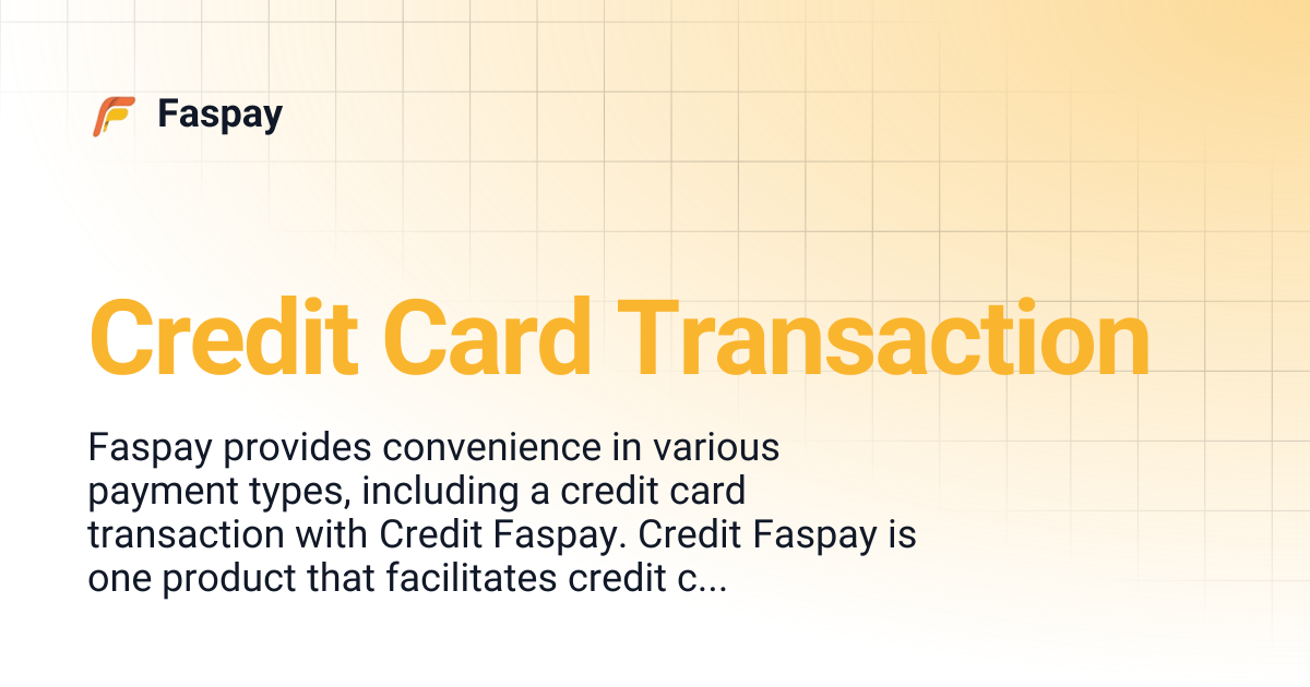 Credit Card Transaction | Faspay